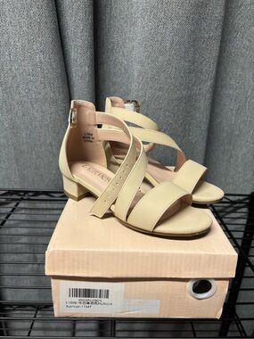 Girls' Apricot Strappy Low Block Heel Sandals